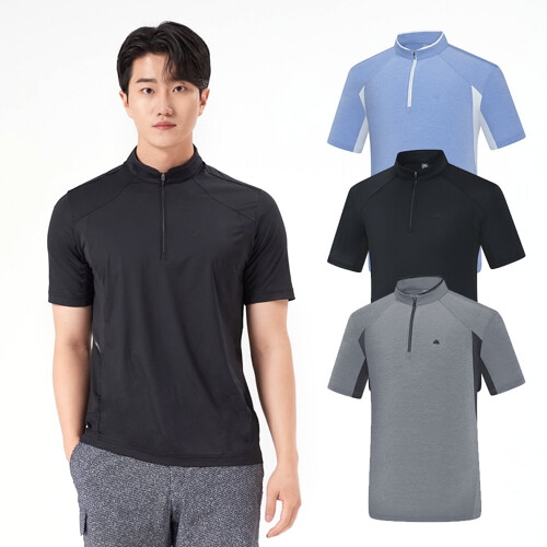 콜핑 남성 여름 아이스본 집업티셔츠 아조트 남 KRT4801M_E1U5