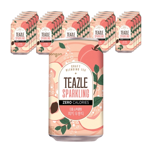 웅진식품 티즐 스파클링 제로 피치우롱티 340ml