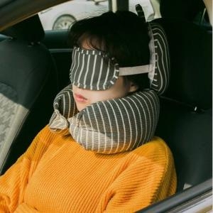 허니트립  여행용 목쿠션 기내용 목베개 발포비즈 꿀잠베게 똑딱