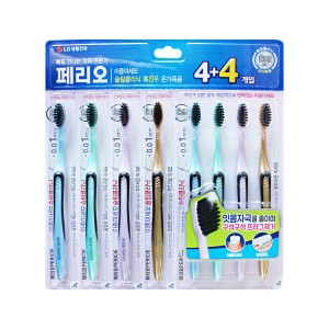LG생활건강 페리오 이중미세모 슬림클리닉 흑진주 온가족용 칫솔