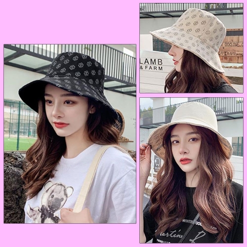 W742B93 여자 여성 학생 사계절 패션 캐주얼 양면 벙거지 모자 햇빛차단모자 여성여름모자 여성챙모자 왕 복수할인