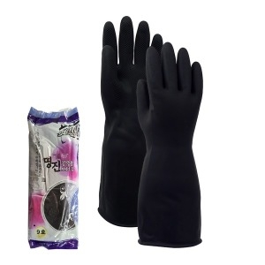 홈에디션명진 명진 보생 공업용 산업용 고무 장갑 / 명진_흑_9호
