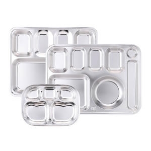 세신 급식 식당 업소용 스텐성인식판 4찬/5찬/유아용