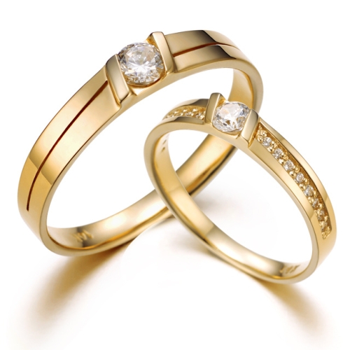 커플레인  18K 스톤포인트 커플링 속메움 반지 R18CR105