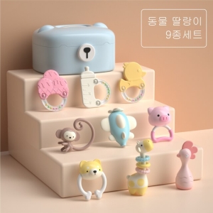 고려베이비 동물 딸랑이 치발기 세트