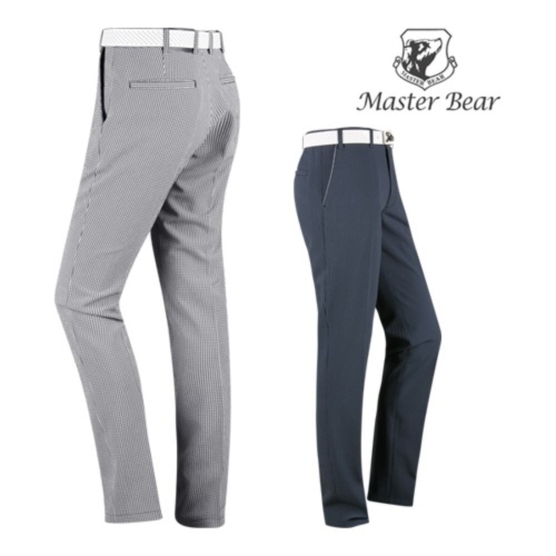 럭스  남성 봄 여름 골프웨어 편한 밴딩 체크 골프바지