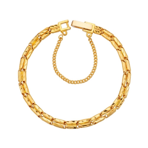 한국금다이아몬드  컷팅 대나무 체인 팔찌 18.75g