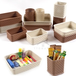 라탄패턴 플라스틱 다용도 수납박스