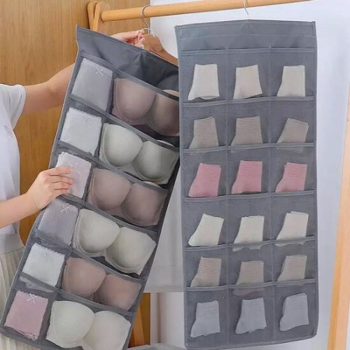 양면 포켓 속옷 양말 정리 보관 수납함 옷걸이
