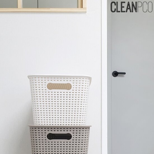 미화 키즈리빙 라탄패턴 뚜껑 바구니 대 리빙박스 라탄패턴바구니 플라스틱바구니 뚜껑바구니 수납바구니 이용해 주셔서