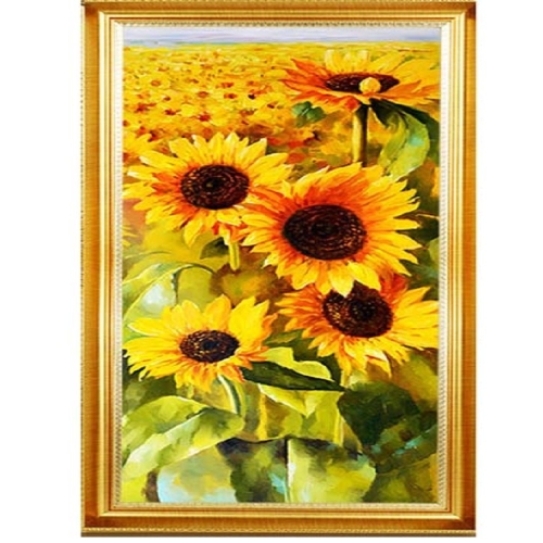 해바라기유화 보석십자수