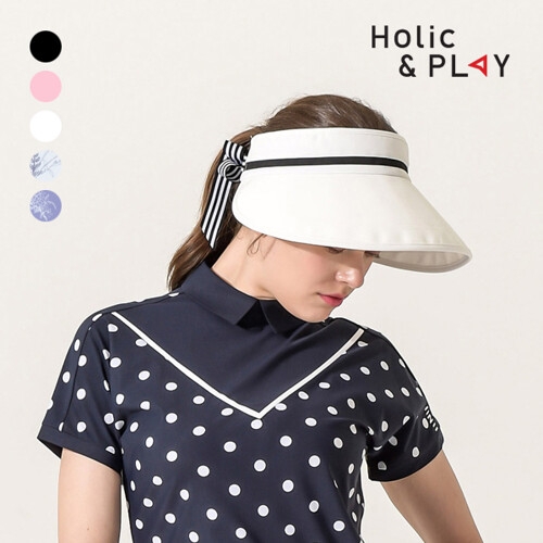 홀릭앤플레이  여성 와이드 셔링 골프 썬캡 (HB2UAC001)