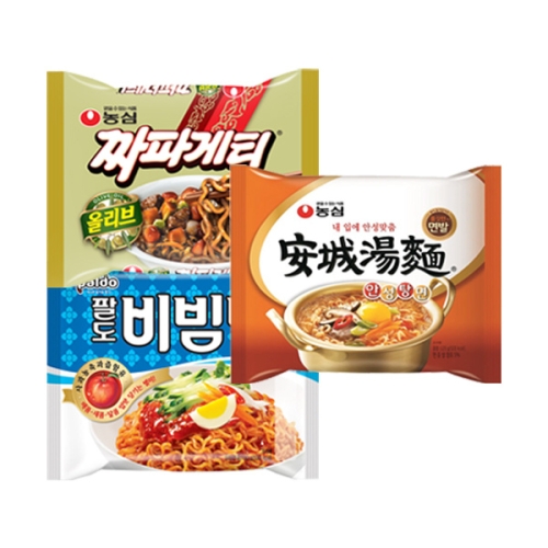 농심  짜파게티 5입 + 안성탕면 5입 + 팔도 비빔면 5입
