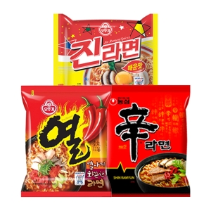 농심  신라면5개 + 진라면매운맛5개 + 열라면5개