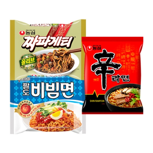 농심  짜파게티5개 + 팔도비빔면5개 + 신라면5개