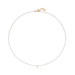 프래그먼츠코리아 세그먼트에이 여성 14K 랩다이아 좁쌀진주 목걸이_LD22075N