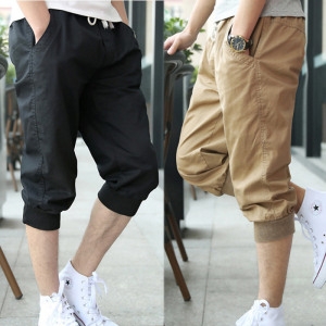 더세븐스레터 남성 여름 7부 고무밴드 스트링 조거 면반바지 5칼라 일상 생활용 편한 반바지