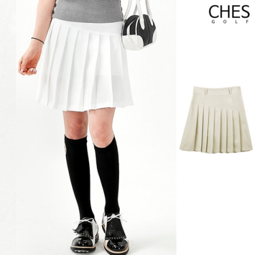 체스  오지 여성골프 쿨냉감 롱 플리츠스커트