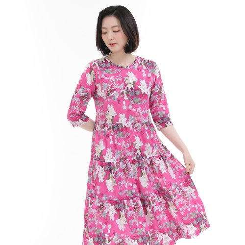 애비뉴투지 엄마옷 백합 플라워 여름 반팔 캉캉 원피스 O06236