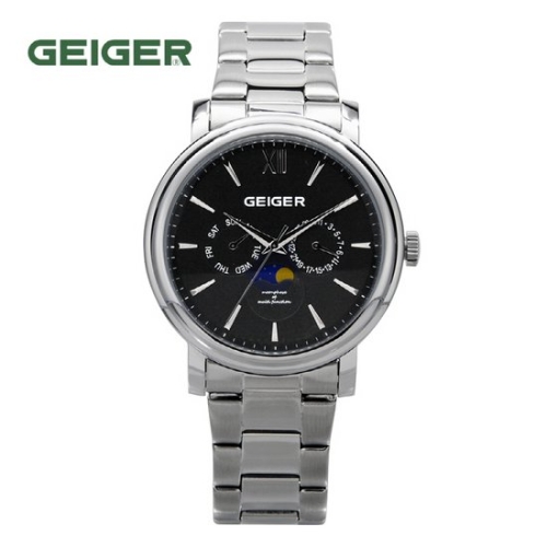 가이거 본사AS    GE8017BS M 남성 멀티펑션 문페이즈 메탈시계