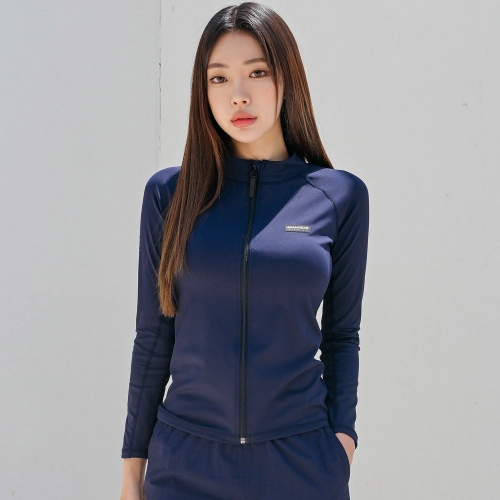 헤링본  여자 레귤러핏 집업 래쉬가드 수영복 긴팔 상의 바캉스 비치웨어 RF338W