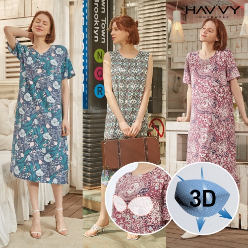 피트인 인견 노브라 여름반팔 롱원피스4차 홈웨어