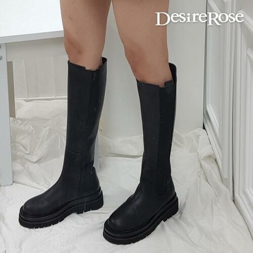 디자이어로즈 30대 여성 라운드 롱 가죽부츠 5.5cm 7347523