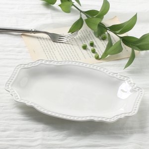 시크릿 타원 접시 소 카페 도자기 브런치 샐러드 그릇 홈 파티 파스타 스테이크