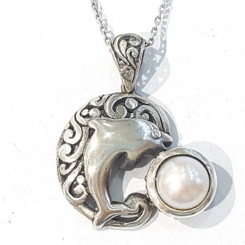 블루케이  담수진주 원석 펜던트 220411-08 탄생석돌고래