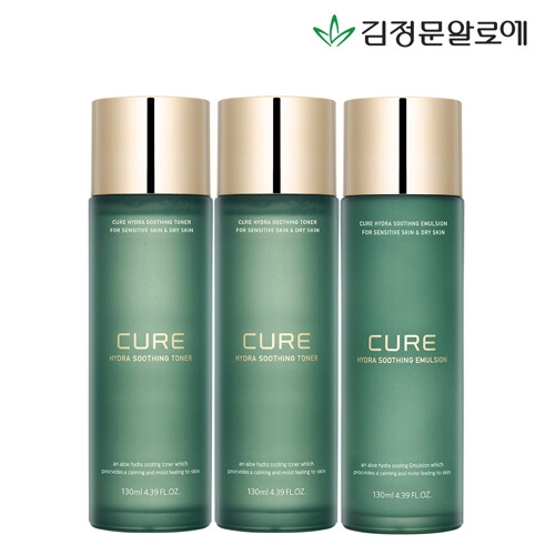 김정문알로에 큐어 수딩 토너 2개+에멀젼 1개