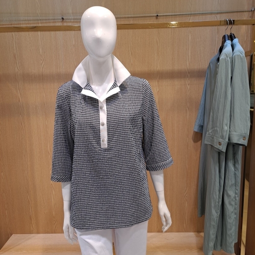 세루치 현대신촌 지도리체크블라우스 S22919A