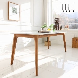 끌레오 로웰 이태리 천연 대리석 X 북미산 월넛 식탁 테이블_CL199_주문제작 가능