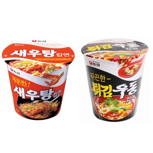 농심  새우탕컵12개 + 튀김우동12개