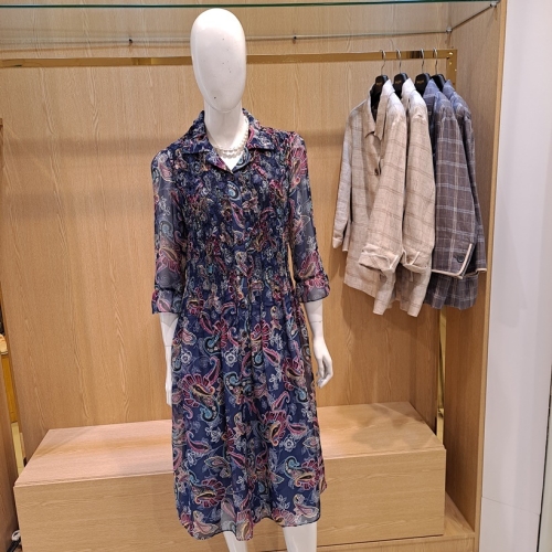 세루치현대신촌 페이즐리여름원피스 S22153A NY 네이비 103 88