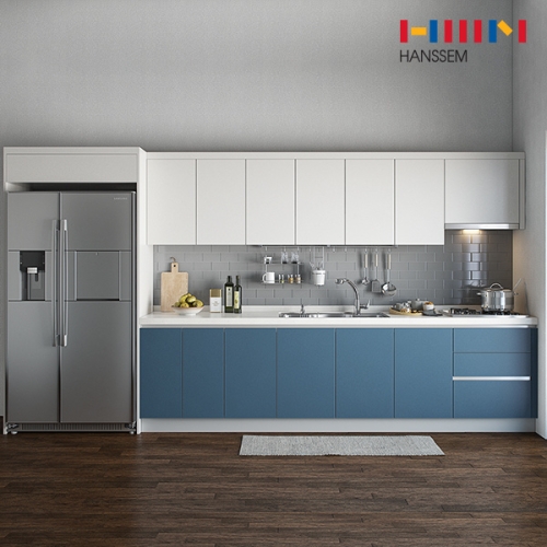 한샘  밀란100 모노네이비 ㅡ자 냉장고장형