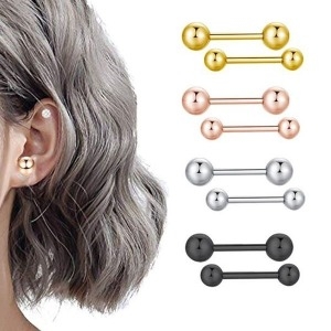 티타늄 3mm 스틸 바벨 볼 피어싱 귀걸이 악세사리 W97D0D0