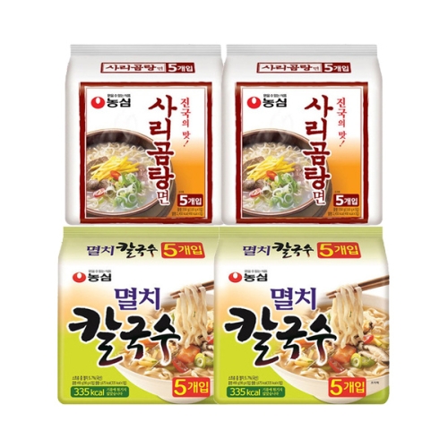 농심  멸치칼국수10개 + 사리곰탕10개