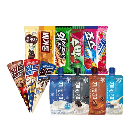 롯데제과  월드콘 설레임160ml 5종 X 10개 외 바류 15개 택 1구성