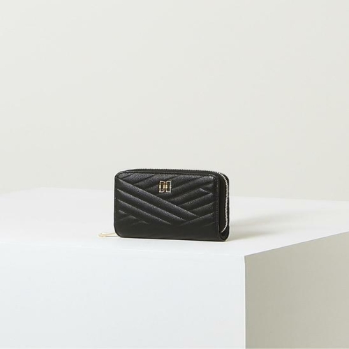 닥스 ACC 쇼핑백동봉 CARLISLE 블랙 DD로고 소가죽 반지갑 DCWA2F216