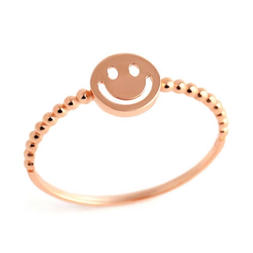 비앤비골드  14K 원형 스마일 볼볼 반지 NPR32619