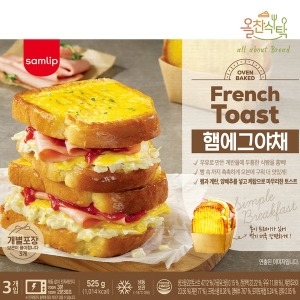 삼립  프렌치토스트 햄에그야채 샌드위치 525g