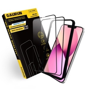 제이티앤디 가우런 아이폰 13 미니 2.5D 프라임 풀커버 강화유리 액정보호필름 2매 케이스핏 P0000EZE