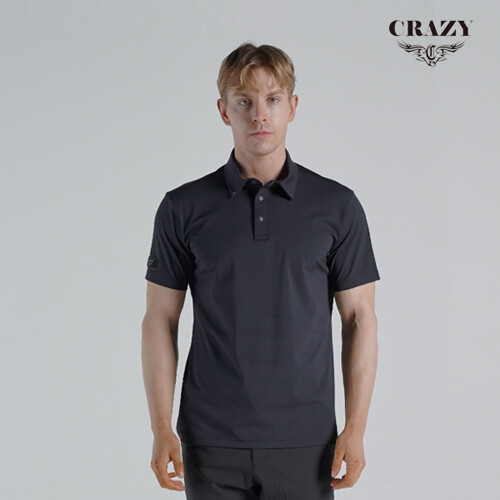 크레이지 어페럴 남성 골프 반팔티셔츠 CZM-TS2206BK