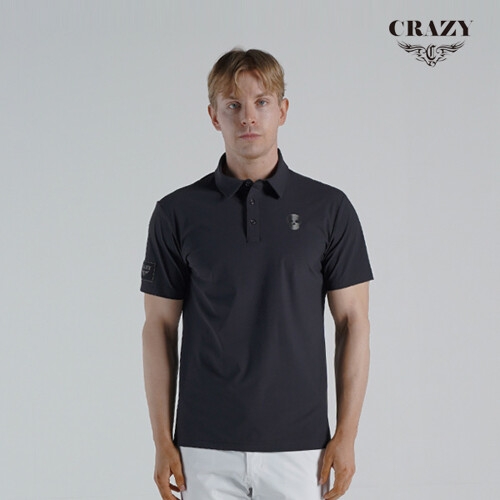 크레이지 어페럴 남성 골프 반팔티셔츠 CZM-TS2204BK