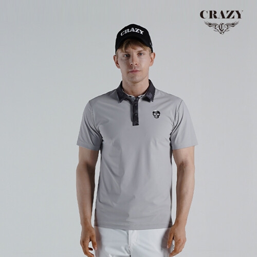 크레이지 어페럴 남성 골프 반팔티셔츠 CZM-TS2205GY