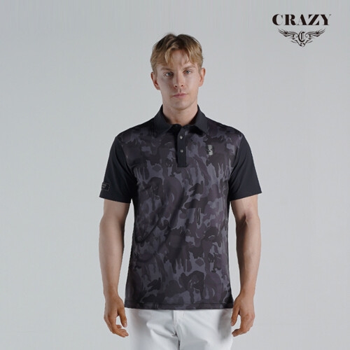 크레이지 어페럴 남성 골프 반팔티셔츠 CZM-TS2208BK