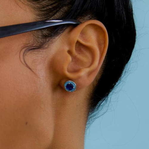 OST  POPTS 블루 스톤 베이직 라운드 귀걸이 OTE122526EWM