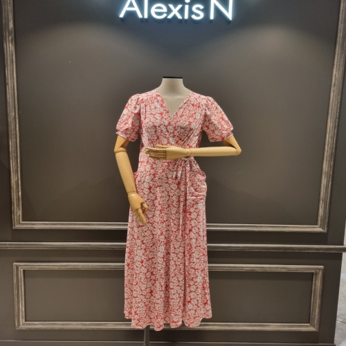 제시뉴욕 브이넥 플라워 랩 원피스 BC65NLOQ1020