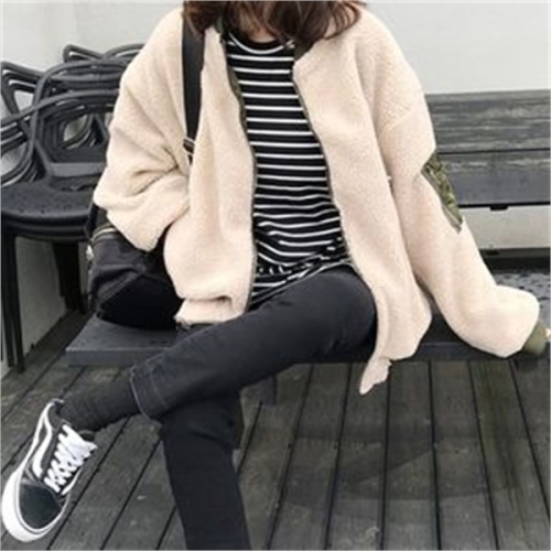 오너클랜 여성 양면 뽀글이 후리스 리버시블 겨울 점퍼 W9A7921