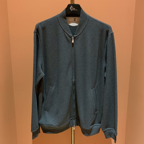 브루넬로쿠치넬리 집업 블루종 코튼 디테일 연그레이 M0T359072G C5917